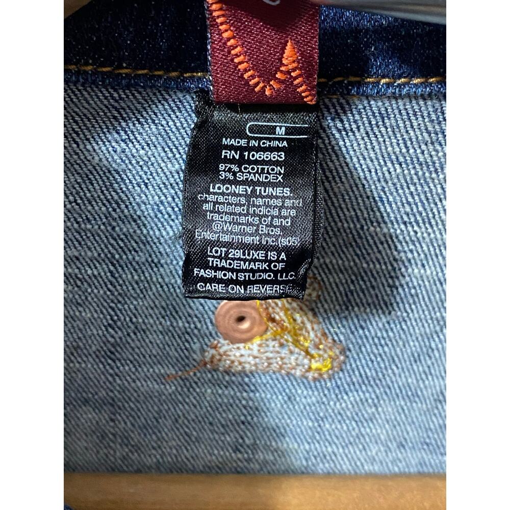 VTG Y2K LOONEY TUNES Tweety Bird Denim Jacket — Warner Bros Medium - Picture 6 of 13